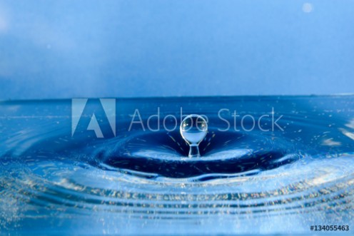 Picture of Water drop spalsh and make perfect circles on the water